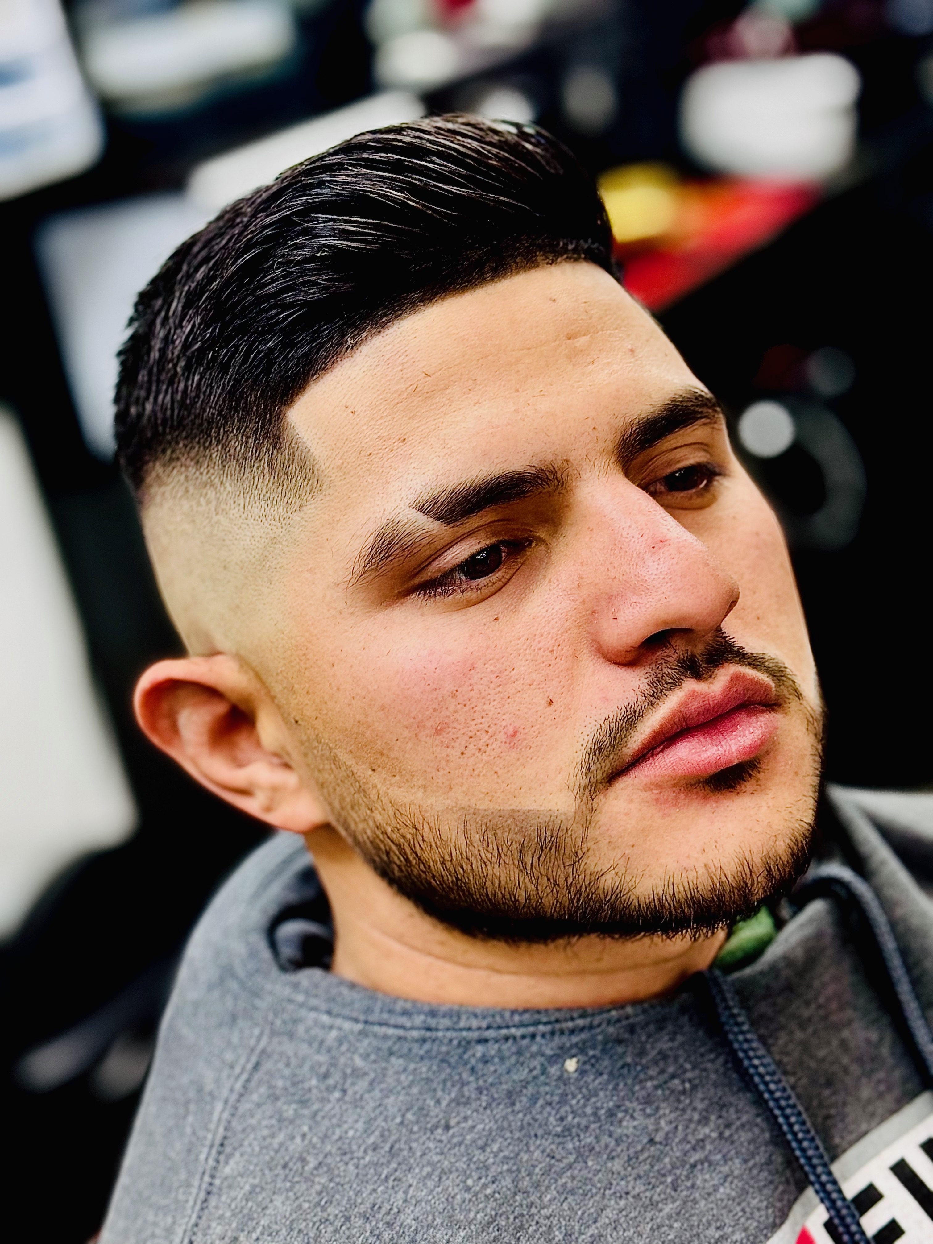 Clean beard line-up and trimming